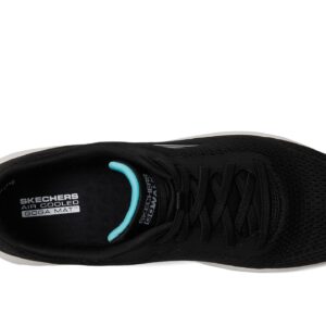 Skechers Women's GO Walk Travel-Fun Journey Sneaker, Black/Aqua, 8