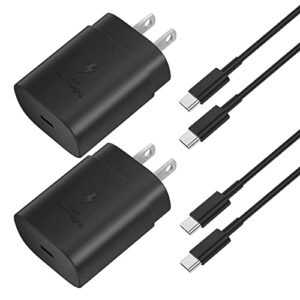 usb c superfast charger, usb type-c to usb type-c cable 5ft and 25w wall charger fast charging pd adapter compatible with samsung galaxy ultra s23/s22/s21/s20+ note 20/10 a71 a53 (2-pack)