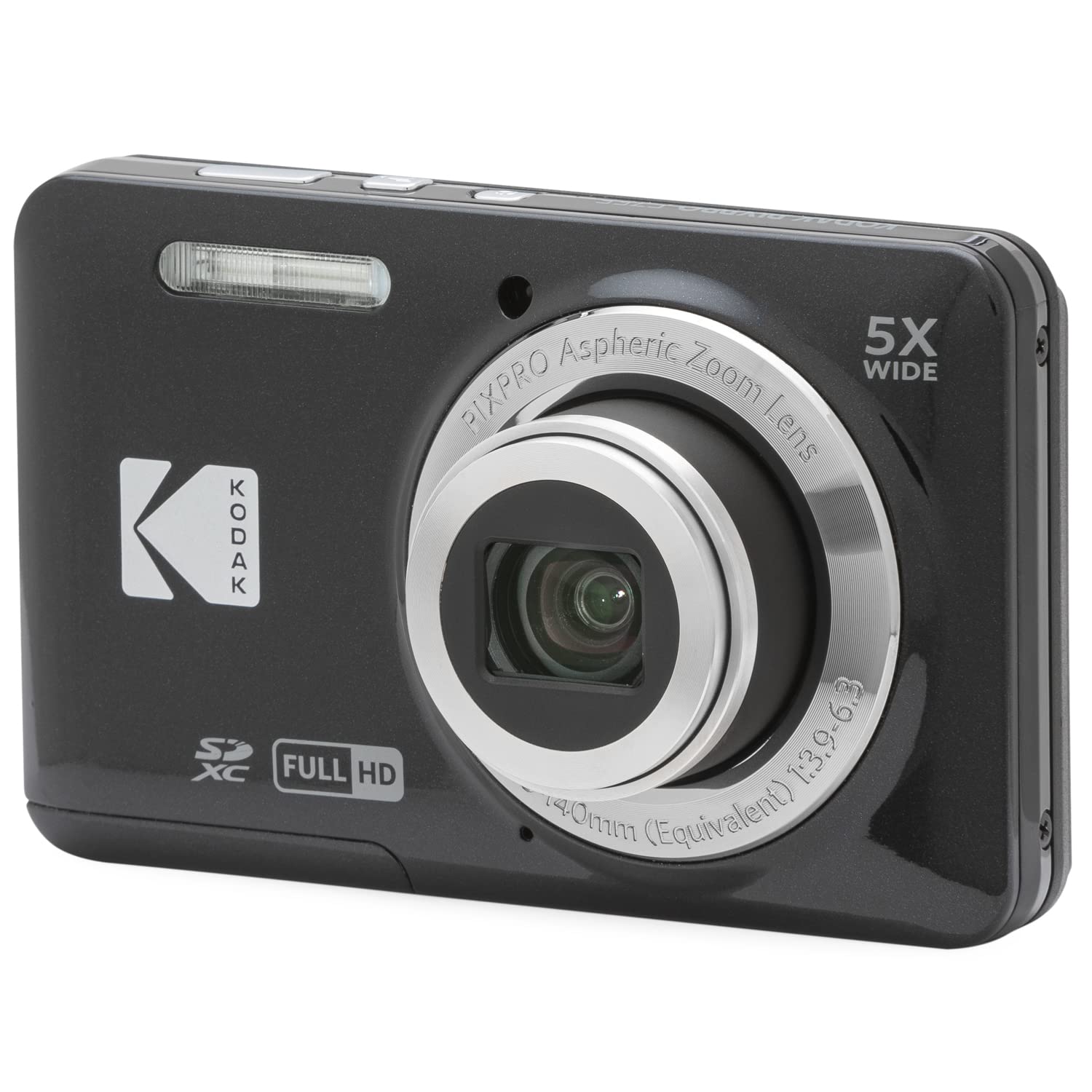Kodak PIXPRO FZ55 Digital Camera, Black Bundle with Lexar 32GB High-Performance 800x UHS-I SDHC Memory Card + Deco Photo Point and Shoot Field Bag Camera Case