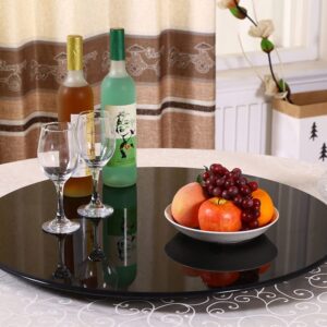 WEBUP 16inch Kitchen Turntable Glass Lazy Susan Organizer – Lazy Susan Turntable For Table Round Rotating Tray 360° Spinning Service Plate, Black (Size : 80cm/30inch)