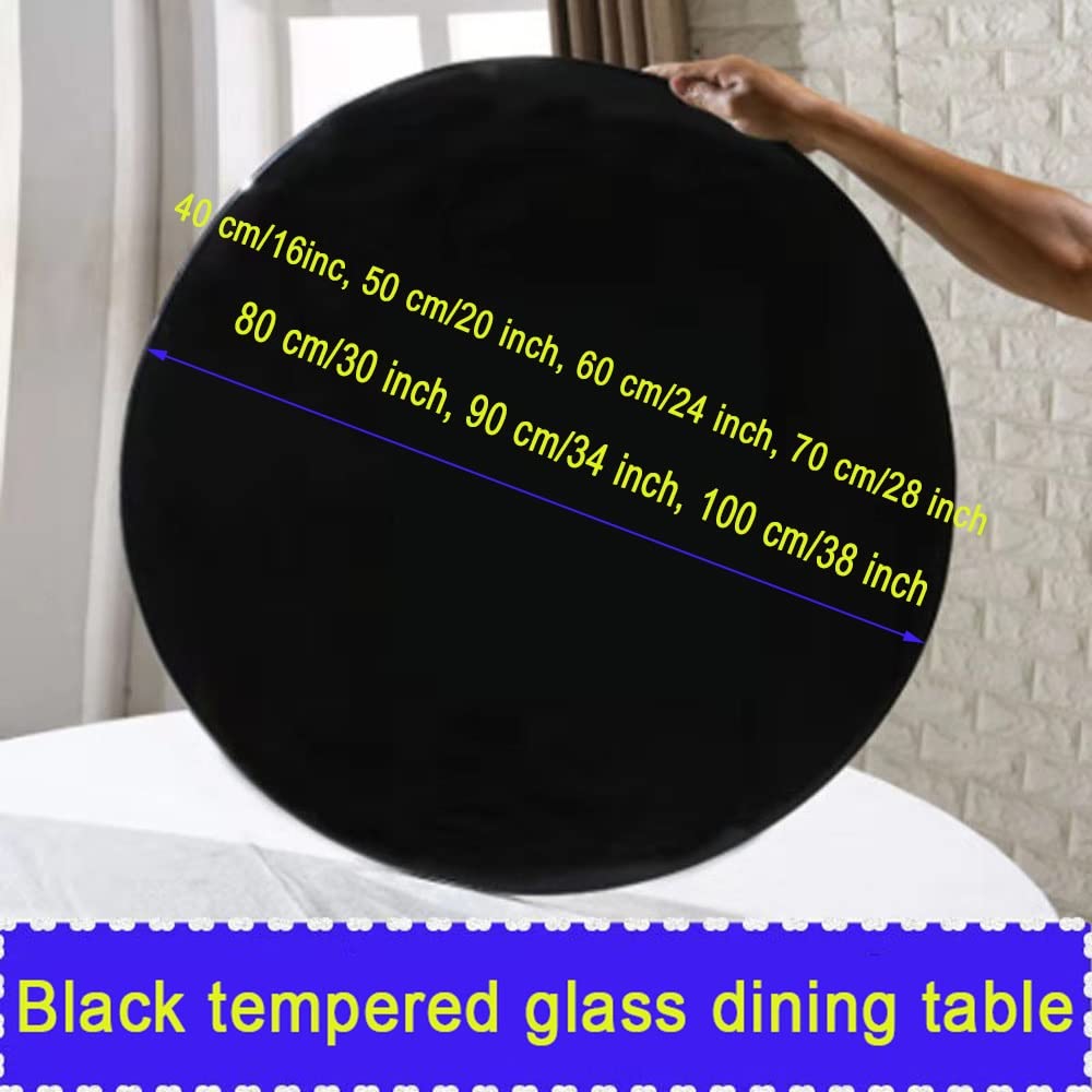 WEBUP 16inch Kitchen Turntable Glass Lazy Susan Organizer – Lazy Susan Turntable For Table Round Rotating Tray 360° Spinning Service Plate, Black (Size : 80cm/30inch)