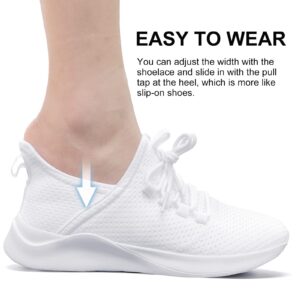 Oltyutc Womens Tennis Shoes Non Slip Running Shoes Lightweight Workout Gym Shoes Women Fashion Sneakers for Travel Work Walking White 7