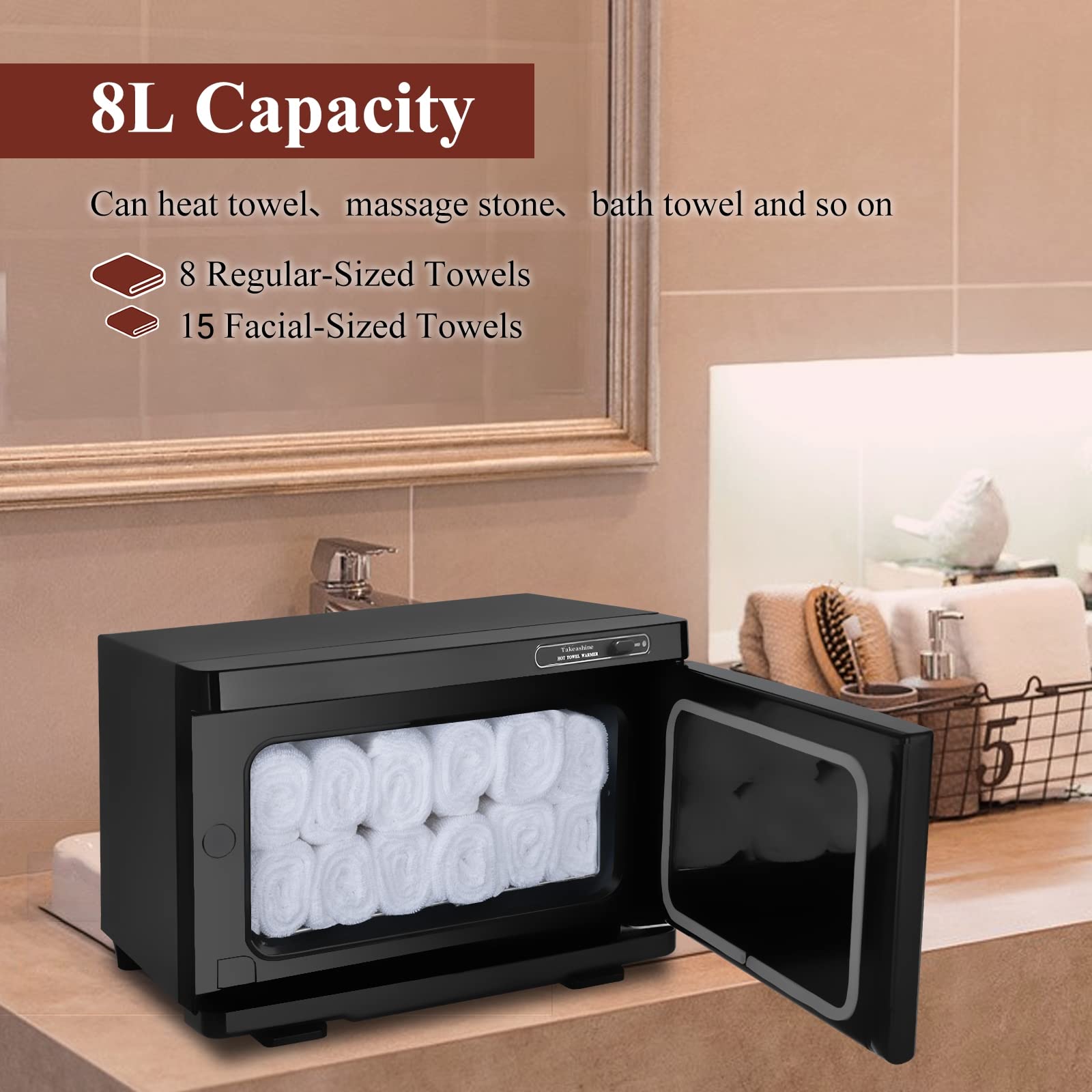 Towel Warmer, Hot Towel Warmer, Hot Towel Cabinet with 8L Space, Spa Towel Warmer, Professional Towel Warmer for Salon and Spa Use