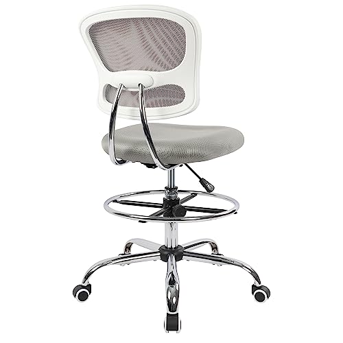 HYLONE Ergonomic Office Chairs, Office Drafting Chair, Rolling Stool Chair Armless Standing Desk Chair with Footrest Bar Stools for Home,Office & Bar