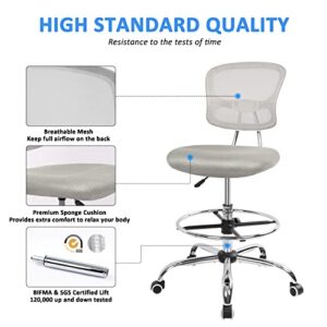 HYLONE Ergonomic Office Chairs, Office Drafting Chair, Rolling Stool Chair Armless Standing Desk Chair with Footrest Bar Stools for Home,Office & Bar