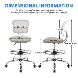 HYLONE Ergonomic Office Chairs, Office Drafting Chair, Rolling Stool Chair Armless Standing Desk Chair with Footrest Bar Stools for Home,Office & Bar