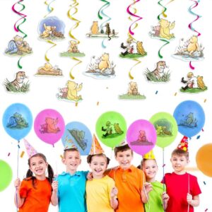 18PCS Winnie Hanging Swirls Winnie Cartoon Themed Hanging Swirl Decor Birthday Supplies Baby Shower Decorations Party Supplies