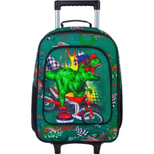 ufndc kids luggage for boys, dinosuar suitcase rolling with wheels，travel carry on for children toddler elementary