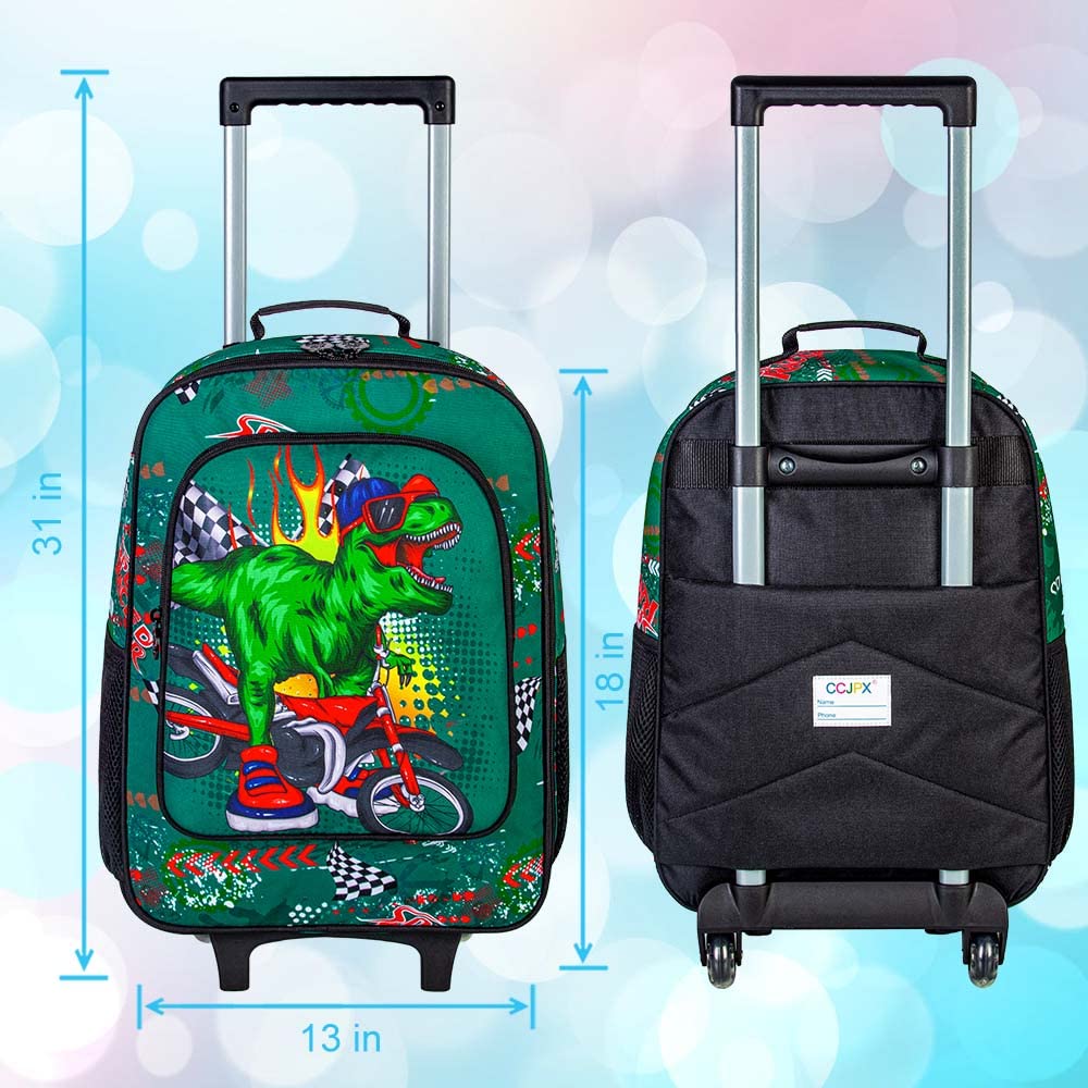 UFNDC Kids Luggage for Boys, Dinosuar Suitcase Rolling with Wheels，Travel Carry on for Children Toddler Elementary