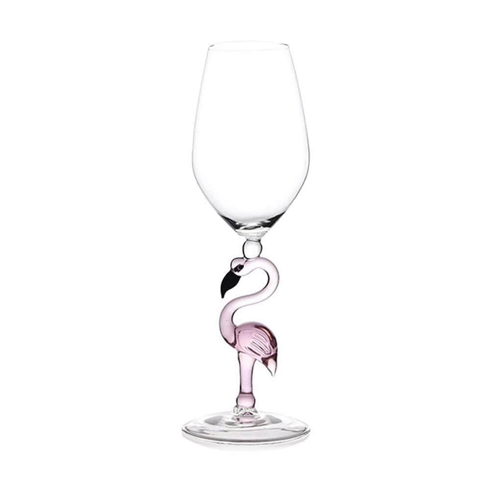 BESPORTBLE Creative Pink Flamingo Cocktail Martini Goblet, Glass, Red Wine Glass for Home Bar Christmas Party Wedding, Celebrations Cup 500ML 1Pc