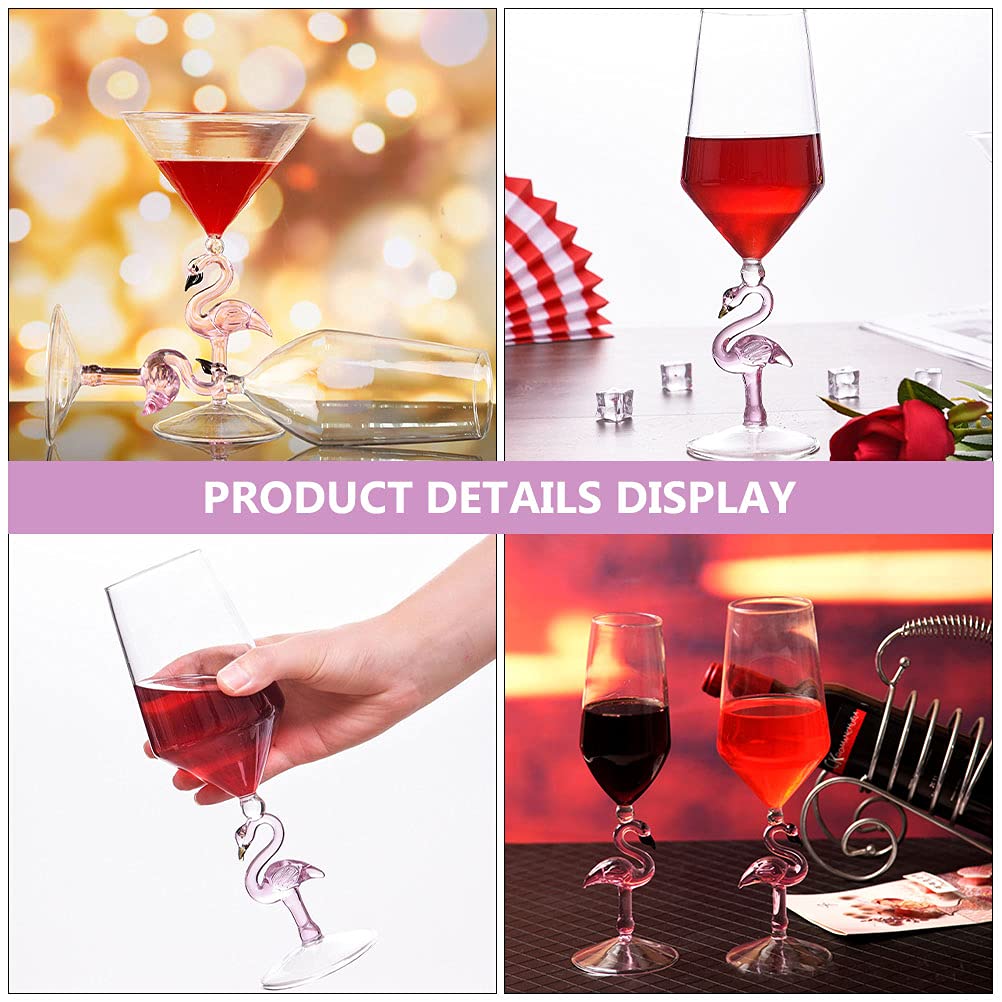 BESPORTBLE Creative Pink Flamingo Cocktail Martini Goblet, Glass, Red Wine Glass for Home Bar Christmas Party Wedding, Celebrations Cup 500ML 1Pc