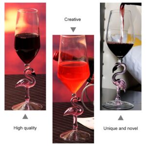 BESPORTBLE Creative Pink Flamingo Cocktail Martini Goblet, Glass, Red Wine Glass for Home Bar Christmas Party Wedding, Celebrations Cup 500ML 1Pc