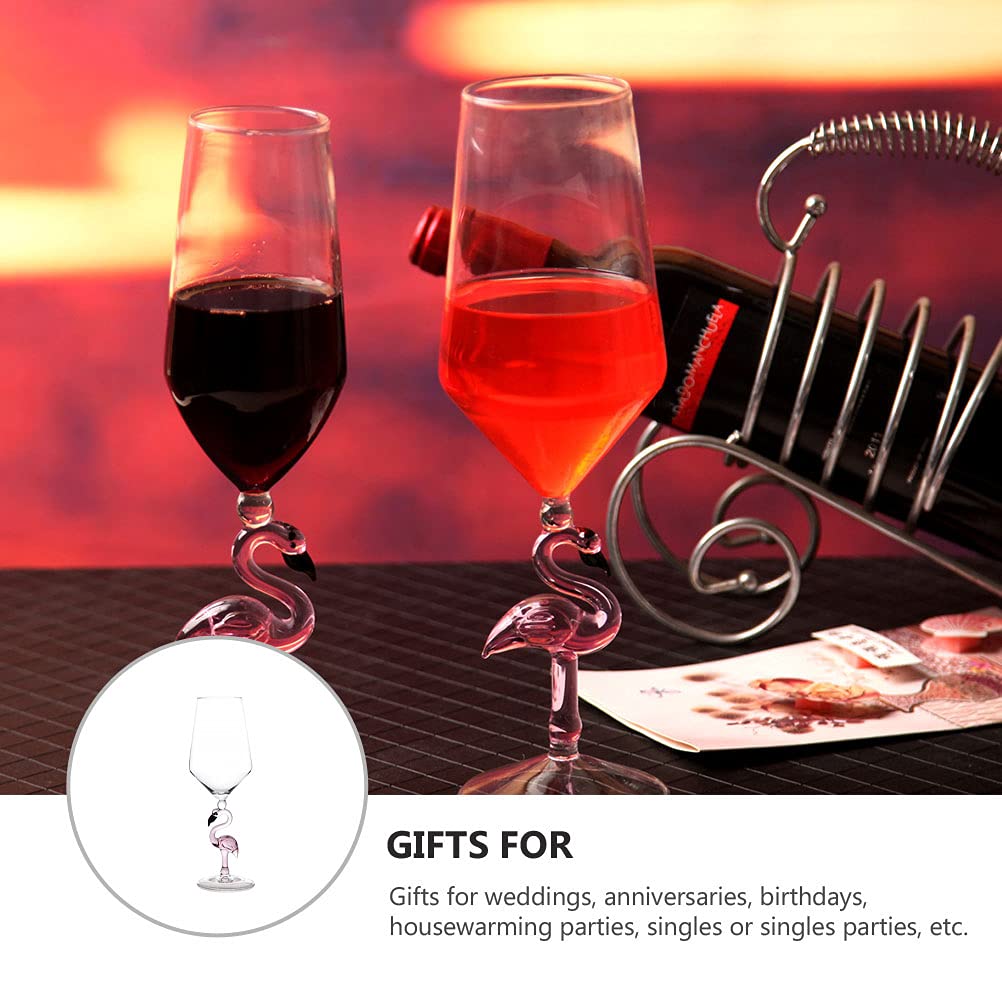 BESPORTBLE Creative Pink Flamingo Cocktail Martini Goblet, Glass, Red Wine Glass for Home Bar Christmas Party Wedding, Celebrations Cup 500ML 1Pc