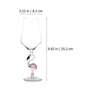BESPORTBLE Creative Pink Flamingo Cocktail Martini Goblet, Glass, Red Wine Glass for Home Bar Christmas Party Wedding, Celebrations Cup 500ML 1Pc