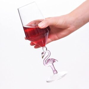 BESPORTBLE Creative Pink Flamingo Cocktail Martini Goblet, Glass, Red Wine Glass for Home Bar Christmas Party Wedding, Celebrations Cup 500ML 1Pc