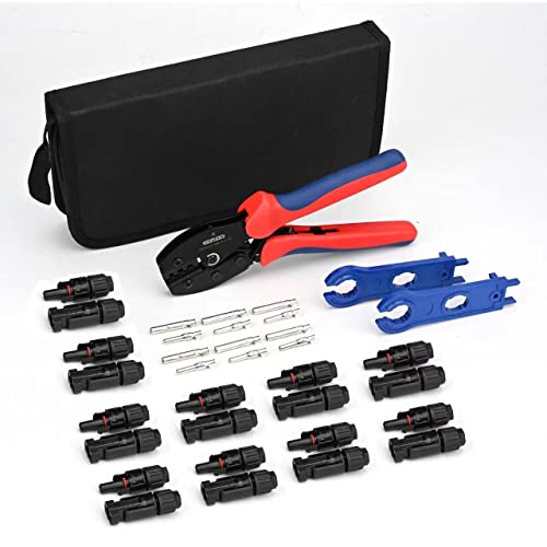 Cenyb Solar PV Panel Crimping Tool Kit For Solar Cable With 1PCS Wire Crimper and 1Pair Spanners (10Pairs Connectors)