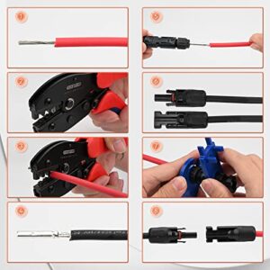 Cenyb Solar PV Panel Crimping Tool Kit For Solar Cable With 1PCS Wire Crimper and 1Pair Spanners (10Pairs Connectors)