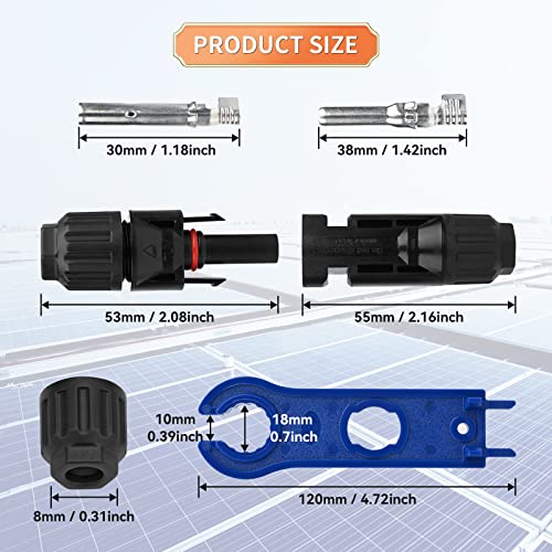 Cenyb Solar PV Panel Crimping Tool Kit For Solar Cable With 1PCS Wire Crimper and 1Pair Spanners (10Pairs Connectors)