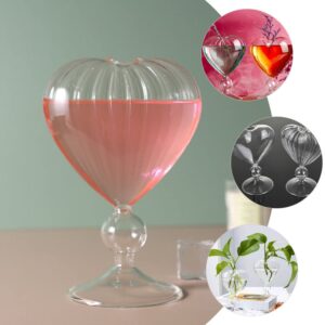 Cabilock 2pcs Cocktail Glasses Unique Wine Glasses Heart-shaped Romantic Juice Goblets