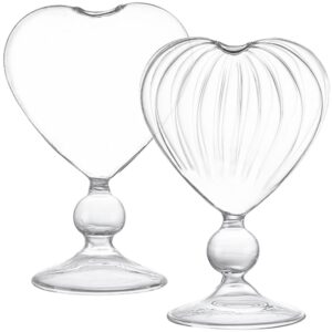 cabilock 2pcs cocktail glasses unique wine glasses heart-shaped romantic juice goblets