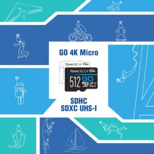 TEAMGROUP GO Card 512GB 2 Pack Micro SDXC UHS-I U3 V30 4K, R/W up to 100/90 MB/s for GoPro & Drone & Action Cameras High Speed Flash Memory Card with Adapter for 4K Shooting TGUSDX512GU364