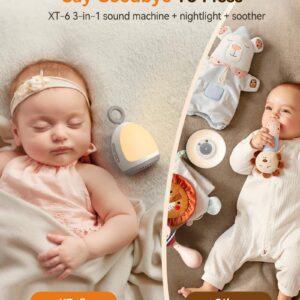 Dreamegg Baby Sound Machine, Portable Sound Machine for Sleeping with Night Light, Brown Noise, Lullaby, Child Lock, White Noise Machine Baby Sleep Soother for Home Travel Nursery Baby Registry Search