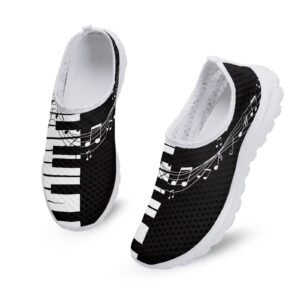 keiahuan piano musical note print womens running shoes breathable lightweight training shoes athletic sneakers non-slip tennis shoes