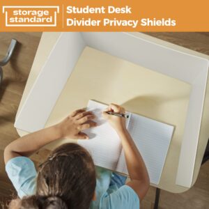 4-Pack Classroom Privacy Shields for Student Desks - Easy to Clean Plastic Desk Divider Folder Study Carrel Sneeze Guard for Student Testing Dividers Boards