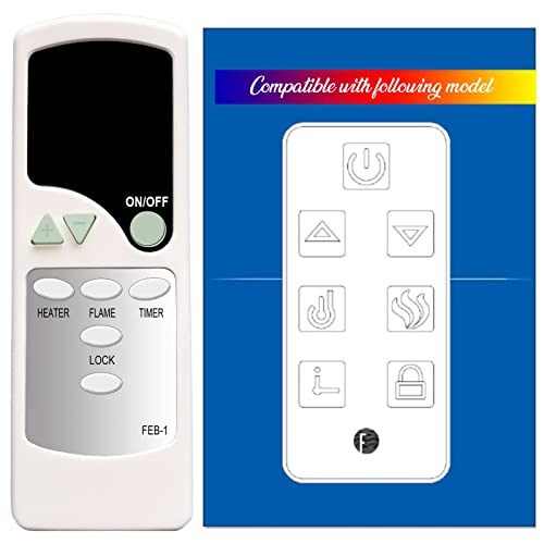 Replacement for Style Selections Electric Fireplace Heater Remote Control 0781462 F15-I-005-071B