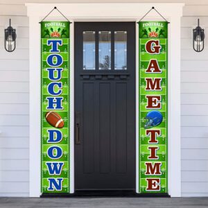 football party decorations porch banner, 71'' x 12'' football door decorations touchdown banner, fantasy football decorations for party football banner, game day decorations football party banner