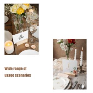 woshilaoDS 6 Pcs Wood Place Card Holders, Wooden Table Number Stands, Wooden Picture Holders Stands for Acrylic Signs, Wedding/Ceremony/Home/Party/Decoration Holders