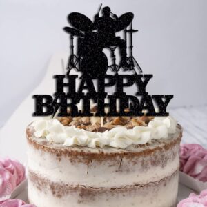 WRACKKIAR Drum kit Happy Birthday Cake Topper-Drum Set Cake Topper for Music Theme Party for Rock Roll Drummer Party Decor