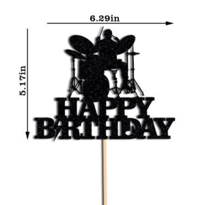 WRACKKIAR Drum kit Happy Birthday Cake Topper-Drum Set Cake Topper for Music Theme Party for Rock Roll Drummer Party Decor