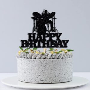 WRACKKIAR Drum kit Happy Birthday Cake Topper-Drum Set Cake Topper for Music Theme Party for Rock Roll Drummer Party Decor