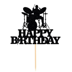 WRACKKIAR Drum kit Happy Birthday Cake Topper-Drum Set Cake Topper for Music Theme Party for Rock Roll Drummer Party Decor