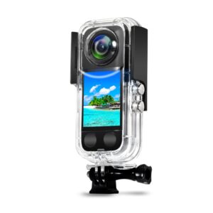 waterproof case for insta 360 one x3 action camera, underwater diving protective housing 40m with bracket accessories