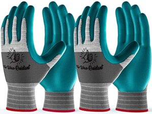 tobehigher gardening gloves - gardening gloves for men and women 6 pair, breathable rubber garden gloves, outdoor protective working gloves for raking, weeding, digging and pruning