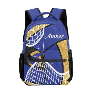 sunfancycustom printed volleyball dark blue backpack personalized daypack laptop travel hiking bag with name