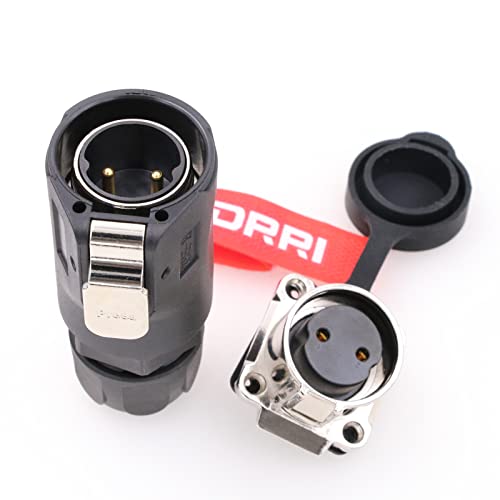 DRRI XHE28 Series 2pin Waterproof Connector IP65/ IP67 Quick-Connect 30A 308V Male and Female RV Solar Port Connector (2-Pin 30A 380V)