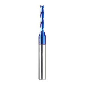 spiral router bits up cut 1/8 inch cutting dia 1/4 inch shank solid carbide end mill with nanco blue coating cnc bits for wood cut 3d carving engraving…