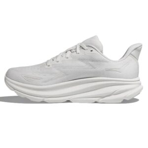 hoka women's clifton 9 sneaker, white/white, 8.5