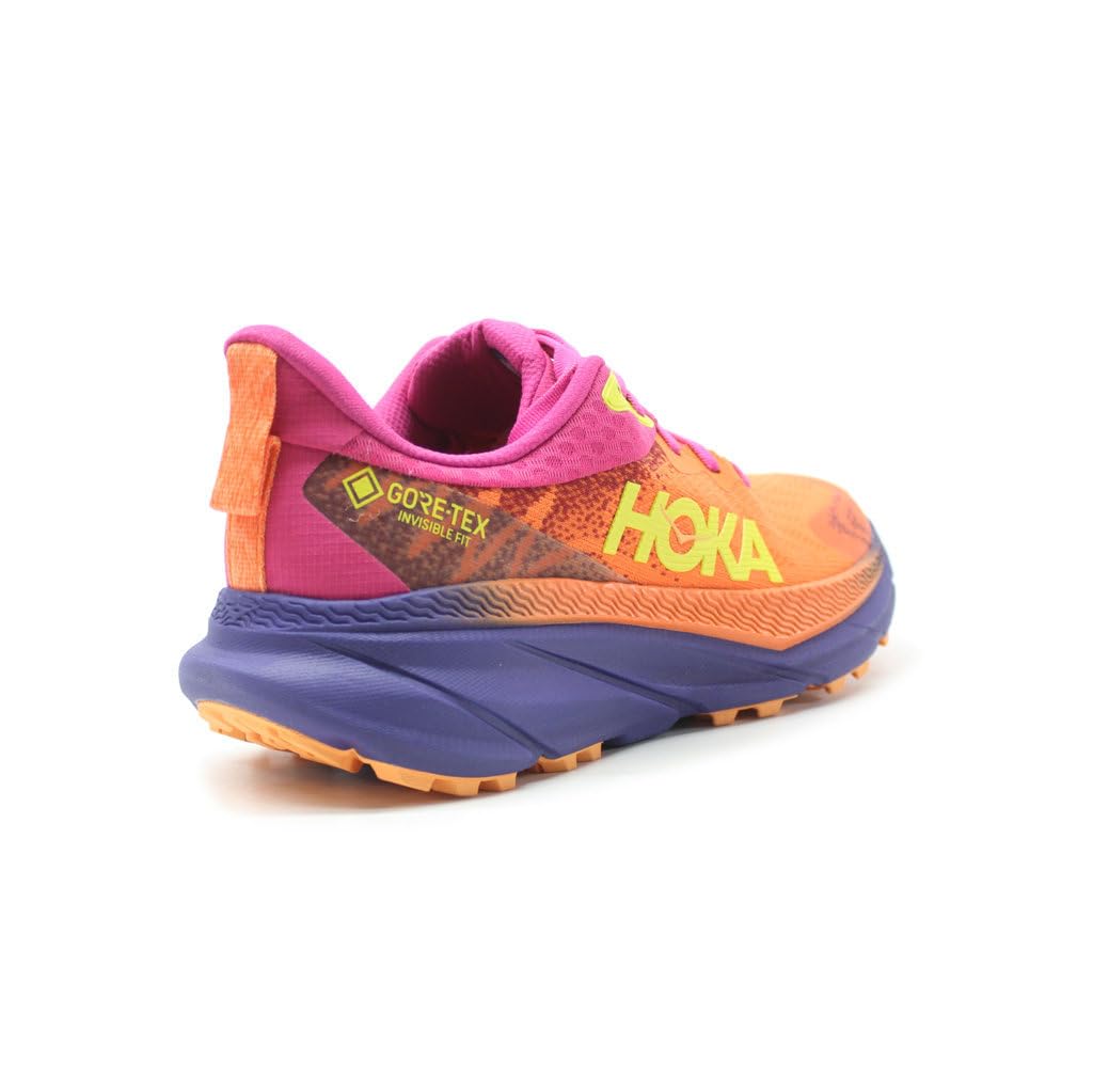 HOKA ONE ONE Womens Challenger ATR 7 GTX Textile Synthetic Vibrant Orange Pink Yarrow Trainers 7.5 US