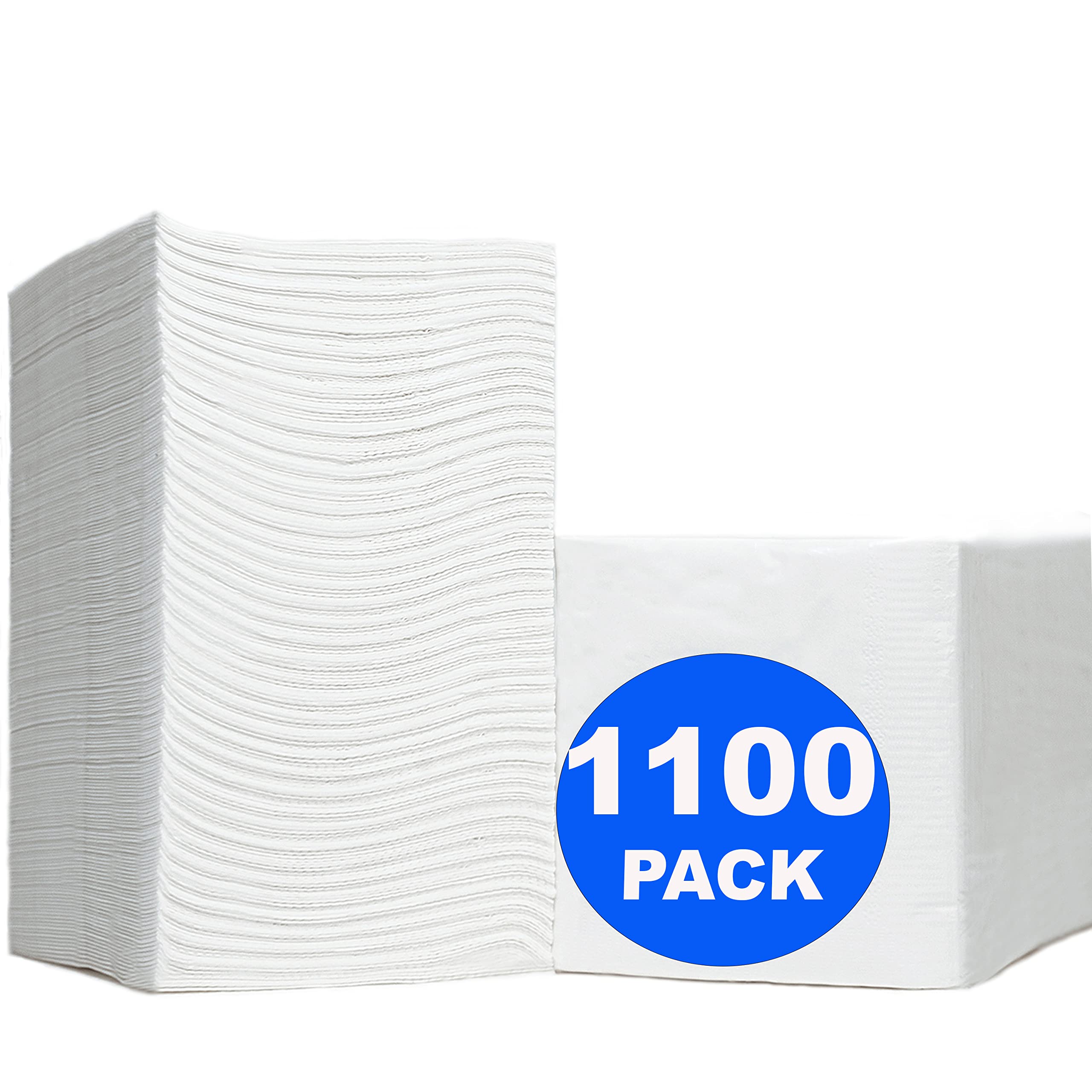 1100 Pack Cocktail Napkins Paper - Quality 3-Ply White Beverage Napkins - Restaurant, Event, Bar Napkins - Perfect Size Dessert Napkins - Party Napkins Bulk - Elegant Wedding Napkins Disposable