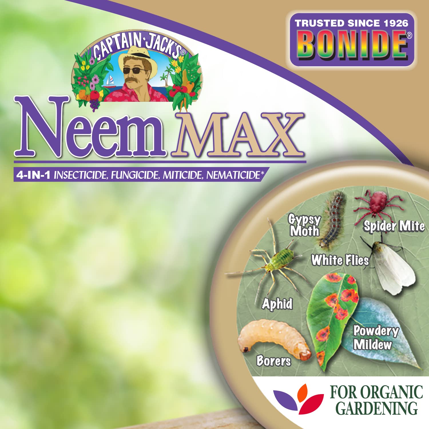 Bonide Captain Jack's Neem Max, 128 oz Ready-to-Use Spray Cold Pressed Neem Oil, Multi-Purpose Insecticide, Fungicide, Miticide and Nematicide for Organic Gardening