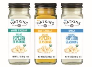 watkins popcorn seasoning multi-flavor variety pack, 3-pack (1 white cheddar 3.3 oz., 1 butter/salt 5.3 oz., 1 ranch 3.6 oz.)