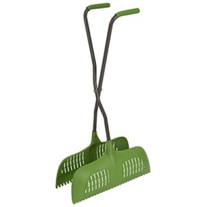 ames leaf grabber rake with long handle & cushioned grip for leaves, lawn clippings, twigs, yard waste