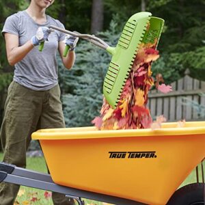 AMES Leaf Grabber Rake with Long Handle & Cushioned Grip for Leaves, Lawn Clippings, Twigs, Yard Waste