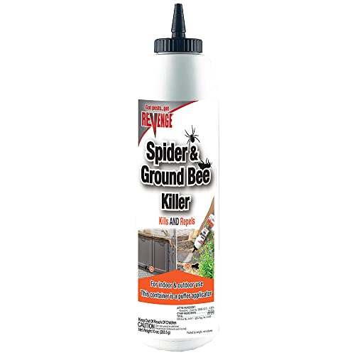 Revenge Spider & Ground Bee Killer for Indoors and Outdoors, 10 oz Ready-to-Use Dust Treatment Repels Ants, Bees, Roaches, Spiders and More