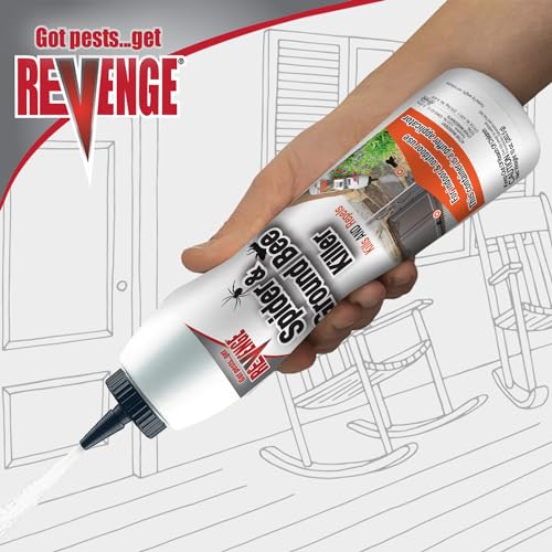 Revenge Spider & Ground Bee Killer for Indoors and Outdoors, 10 oz Ready-to-Use Dust Treatment Repels Ants, Bees, Roaches, Spiders and More