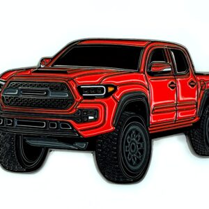 FOUR WHEEL BEAST Tacoma Keychain - Tacoma Accessories 2016-2022 mods - Pro Sport Off Road Cool PRO Key Chain Fob Cover - 3rd gen off road Toy Truck (Red)